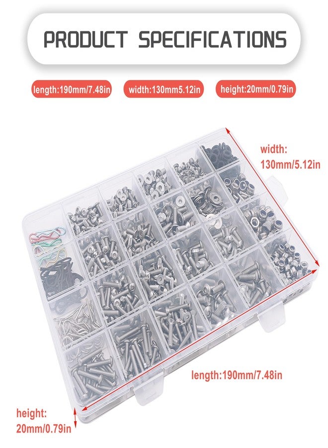 HOPLEX 1008PCS Universal RC Screw Kit Screws Assortment Set 304 Stainless Steel Hardware Fasteners for Traxxas Axial Redcat HPI Arrma SCX10 Losi 1/8 1/10 1/12 1/16 Scale RC Cars Trucks Crawler - Image 3
